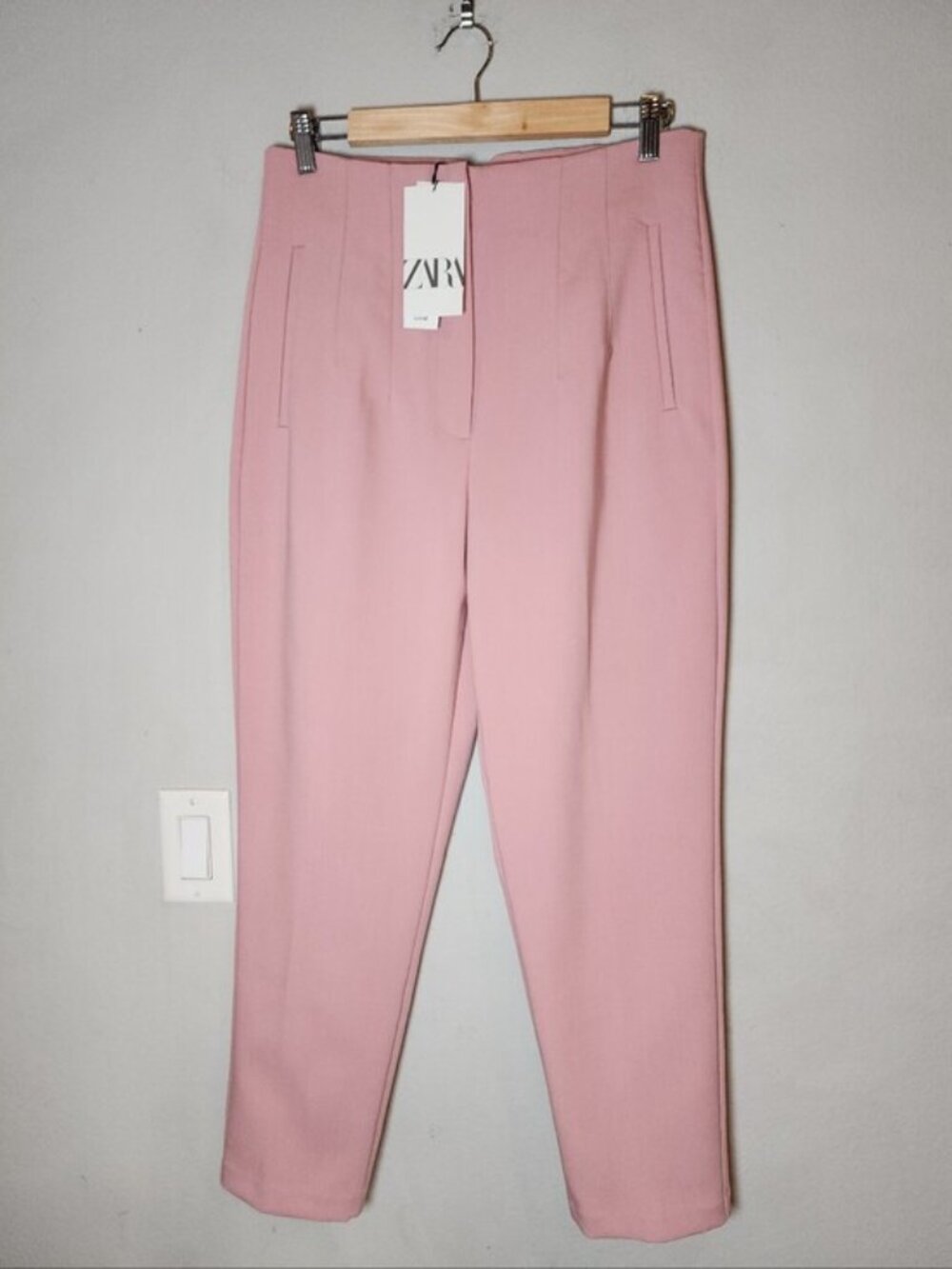 NWT Zara Pink Pants Trousers Women's Size Large